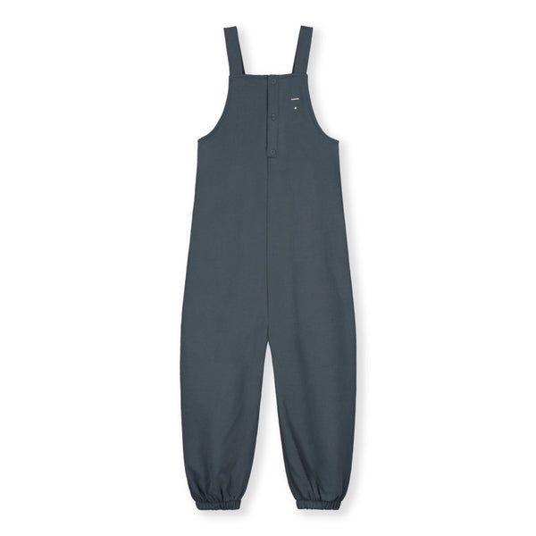 gray label dungaree suit blue grey
