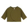 gray label baby curved cardigan olive green