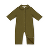 gray label baby collar suit olive green snaps