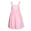paade mode linen dress with ties picnic pink