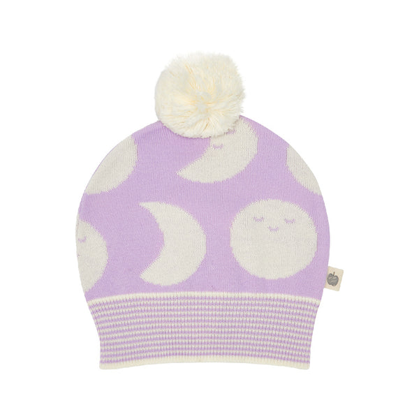 the bonnie mob tunnock baby knit hat lilac moon