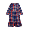 mini rodini flannel check woven dress navy