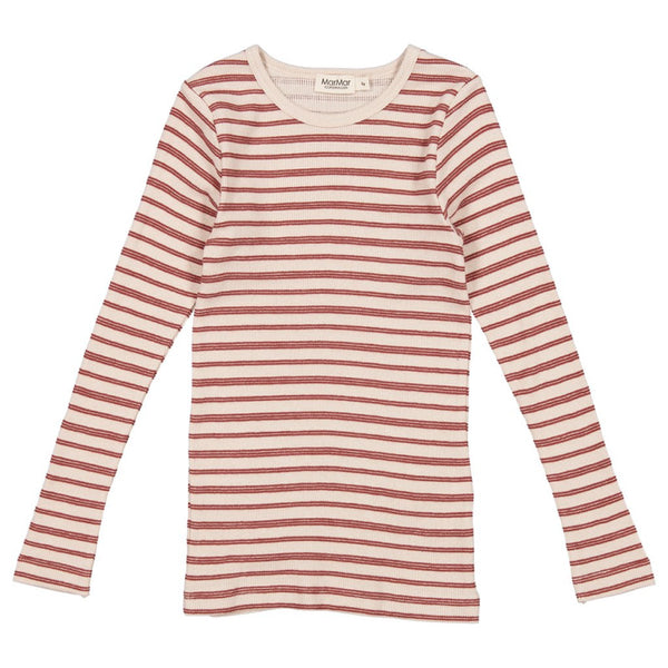 marmar copenhagen tani long sleeve tee wine stripe