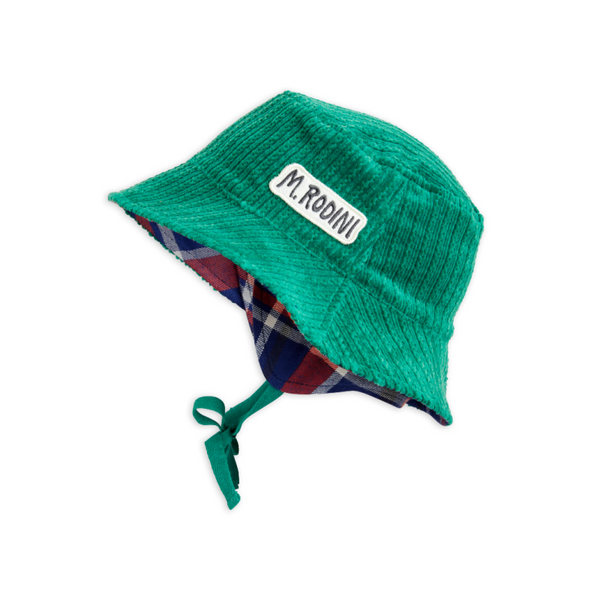 mini rodini corduroy bucket hat green