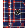 mini rodini flannel check jumpsuit navy detail