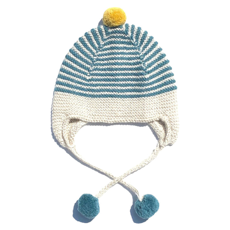 cabbages & kings ny pom pom ear hat teal
