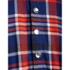 mini rodini flannel check woven dress navy button detail