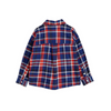 mini rodini flannel check woven shirt navy back