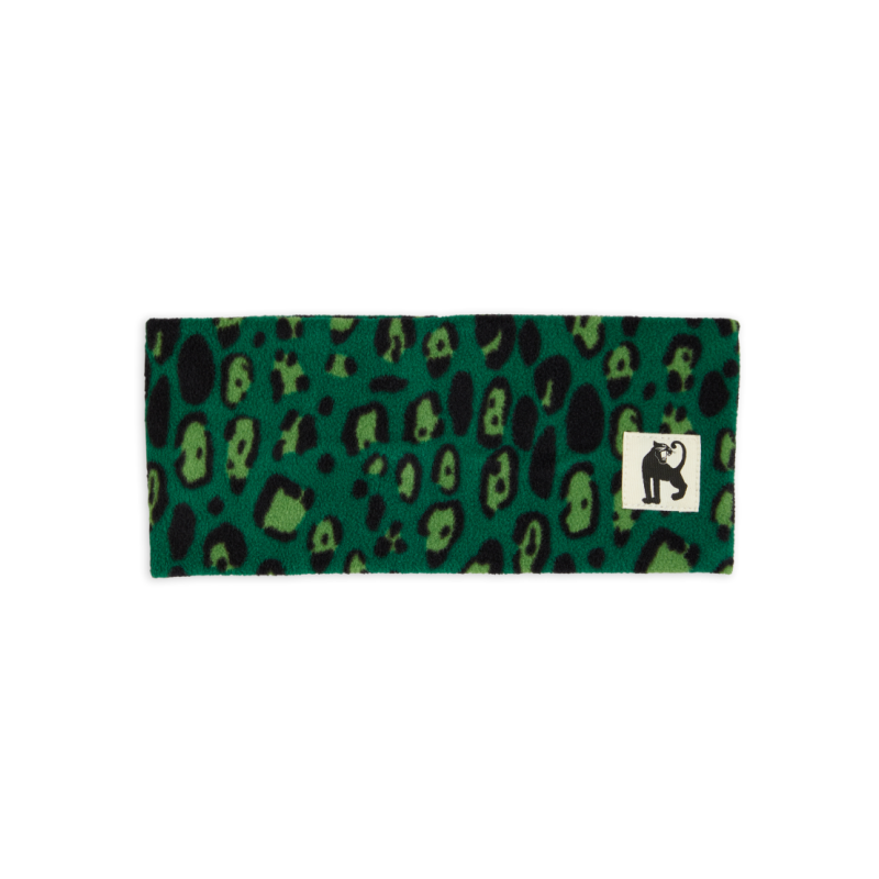 mini rodini leopard fleece tube green