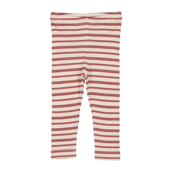 marmar copenhagen leggings in cream with wine colored stripes.