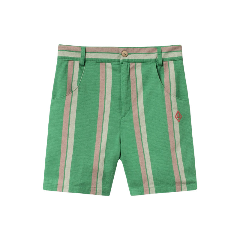 the animals observatory pig kids shorts green stripes