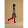 child wearing long live the queen striped sweater blue green