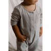 baby standing  in the gray label long sleeve baby playsuit grey melange/cream