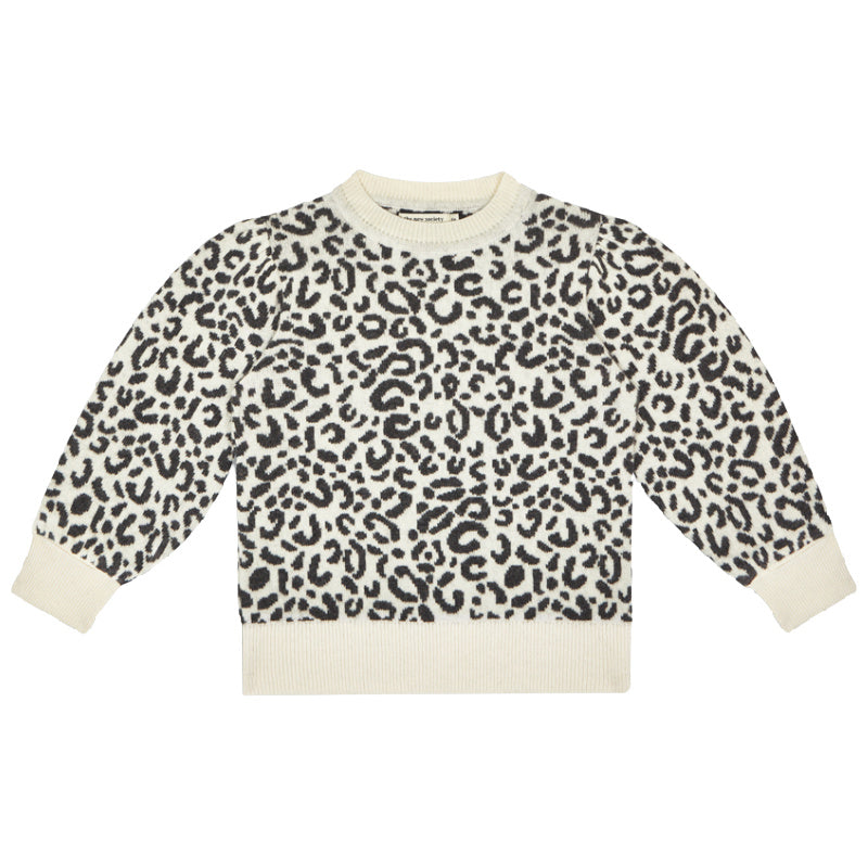 the new society rose womens sweater leopard