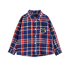 mini rodini flannel check woven shirt navy