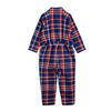 mini rodini flannel check jumpsuit navy back
