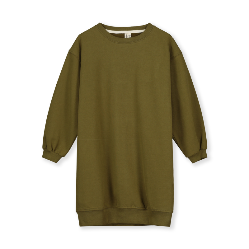 gray label dropped shoulder dress olive green