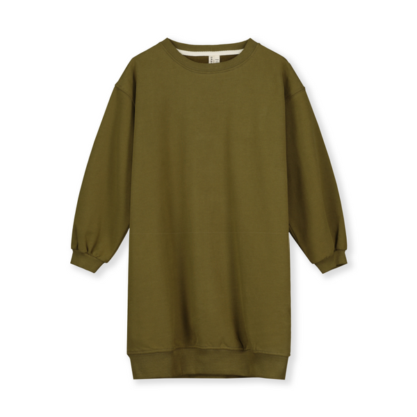 gray label dropped shoulder dress olive green