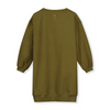 gray label dropped shoulder dress olive green back