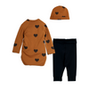 mini rodini basic hearts baby set brown/black back