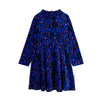mini rodini leopard velour dress blue