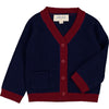 louis louise hubert baby cardigan navy/burgundy