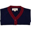 louis louise hubert baby cardigan navy/burgundy