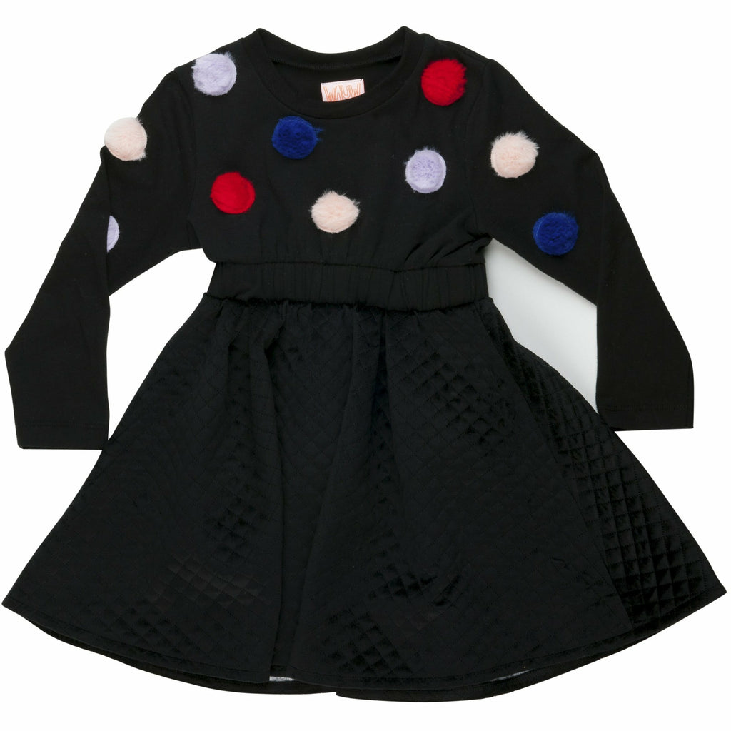 wauw capow by bang bang copenhagen flora flow black dress, free shipping over $99 from kodomo boston