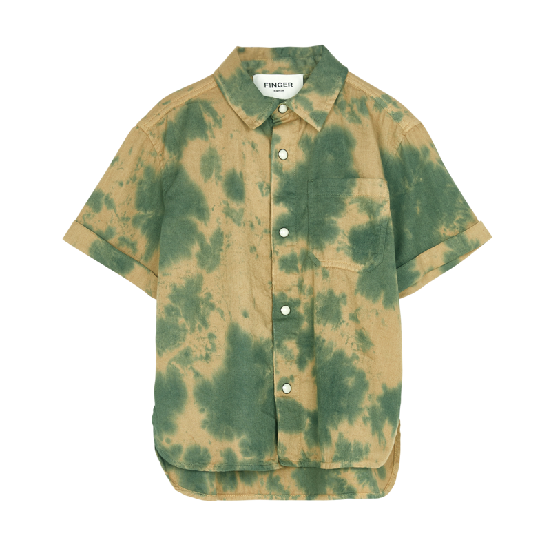 finger in the nose duster shirt khaki tie dye