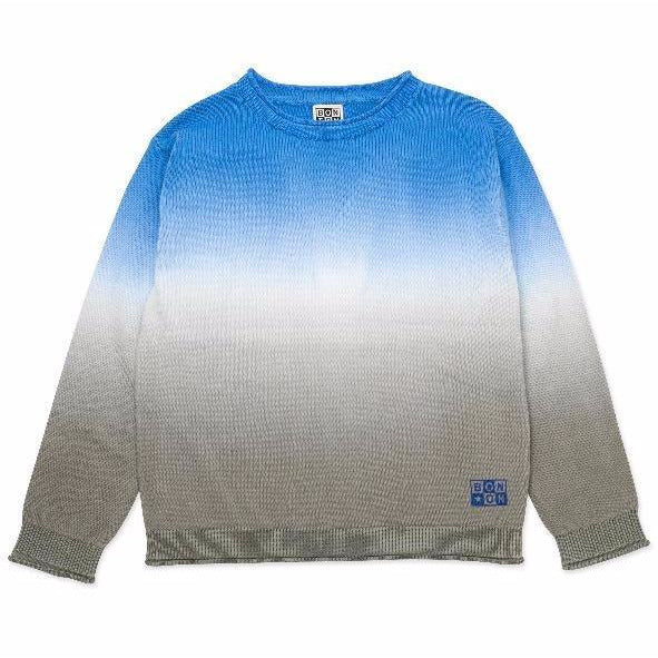 bonton knit pullover tie-dye, kid's unisex cotton sweater