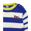 bonton knit sweater blue/white stripes