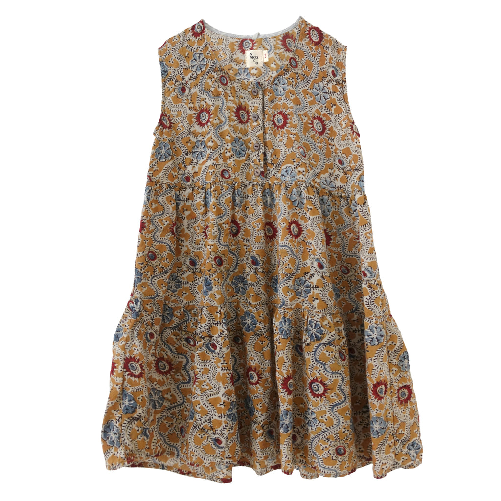 nico nico evelyn tiered dress in wilde flower pattern. new summer fashion nico nico kids collection available at kodomo boston, free shipping.