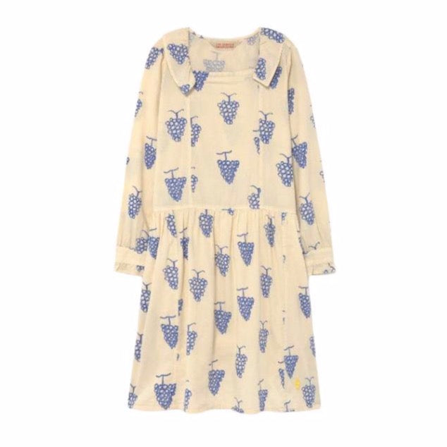 the animals observatory tortoise kids dress white grapes, girl's cotton dresses