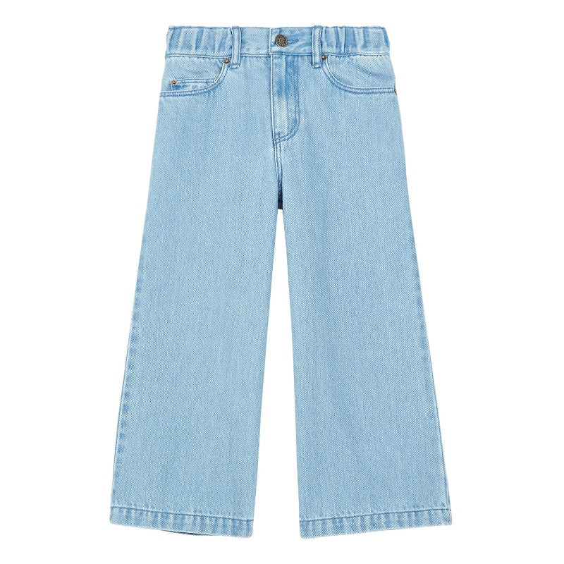 hundred pieces flared trousers denim bleached