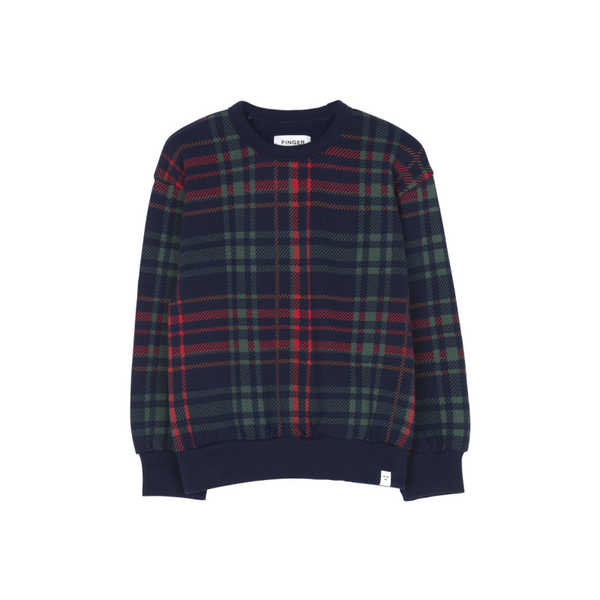 finger in the nose wind checkers sweatshirt khaki