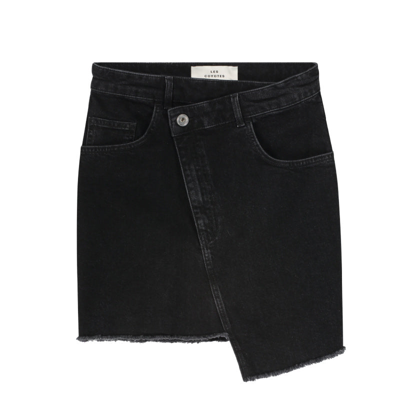 les coyotes de paris vivy denim skirt grey denim