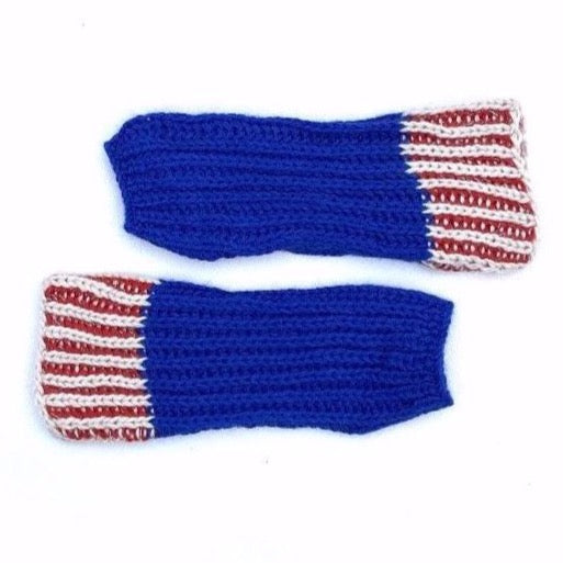 cabbages & kings ny fingerless gloves cobalt, kid's knit accessories