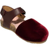pèpè velluto fur lined velvet sandal bordeaux/pink