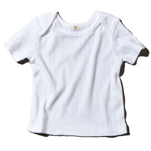 goat-milk baby short sleeve t-shirt pointelle white - kodomo boston. free shipping.