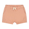 gray label puffy shorts rustic clay, children's organic cotton bottoms