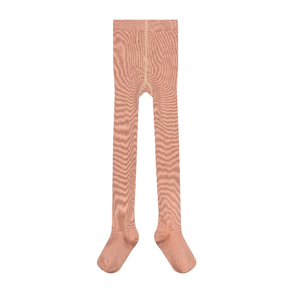 gray label, ribbed tights, rustic clay
