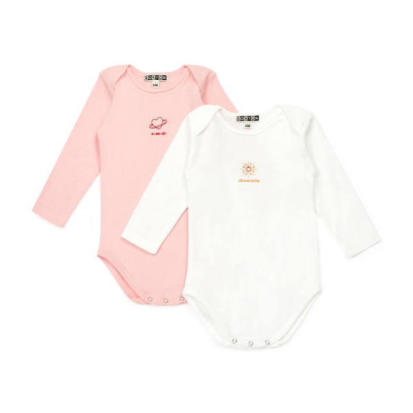 bonton set of 2 weekend baby onesies girl