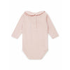 bonton ruffle collar baby onesie pink