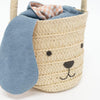 meri meri gingham dog straw bag