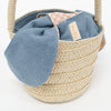 meri meri gingham dog straw bag