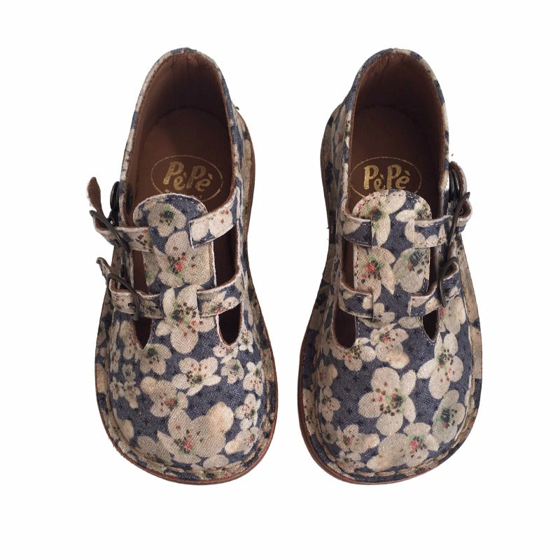 pèpè cornus double buckle strap, girl's floral shoes