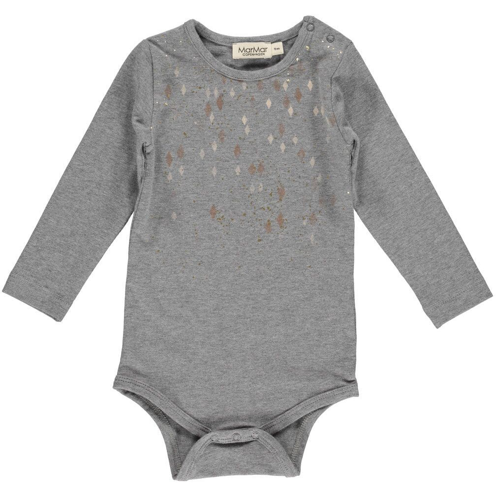 marmar copenhagen bella body carnival print - kodomo boston, baby body grey