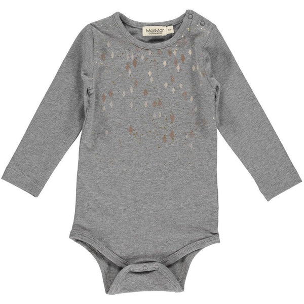 marmar copenhagen bella body carnival print - kodomo boston, baby body grey