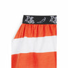 detail closeup of wolf & rita joana shorts orange stripes