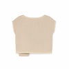 little creative factory oversize neon crop top with double cotton layer for quilted effect. boat neckline, sleeveless with a canvas maxi pocket in matching shade that hangs below the bottom edge. finished with same tone seams. 100% cotton kids clothes available at kodomo boston.